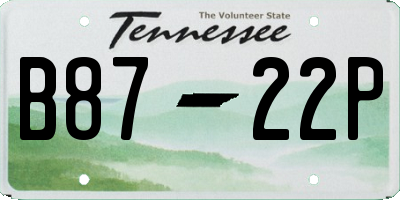 TN license plate B8722P
