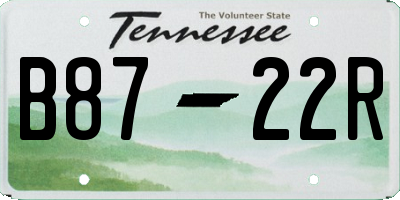 TN license plate B8722R