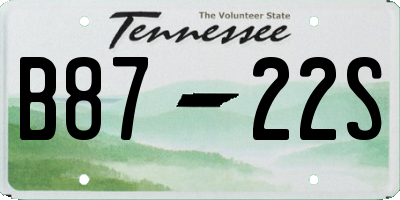 TN license plate B8722S