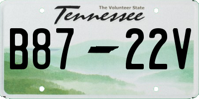 TN license plate B8722V