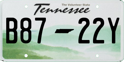 TN license plate B8722Y