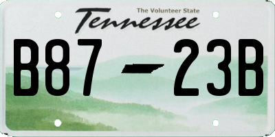 TN license plate B8723B
