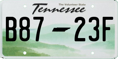 TN license plate B8723F