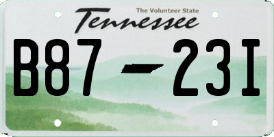 TN license plate B8723I