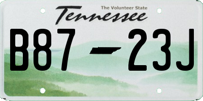 TN license plate B8723J