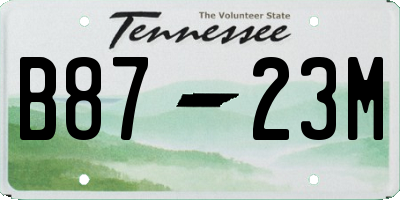 TN license plate B8723M
