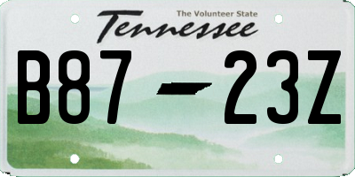 TN license plate B8723Z