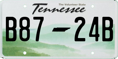TN license plate B8724B