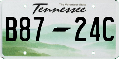 TN license plate B8724C