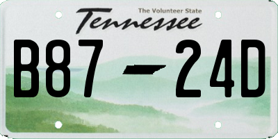 TN license plate B8724D