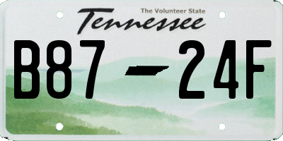 TN license plate B8724F