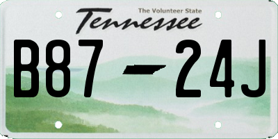 TN license plate B8724J