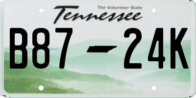 TN license plate B8724K