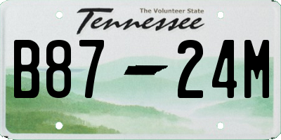 TN license plate B8724M
