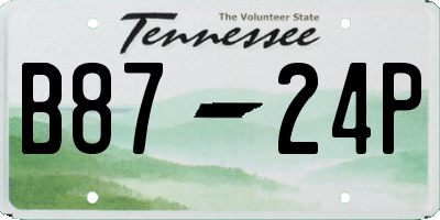 TN license plate B8724P
