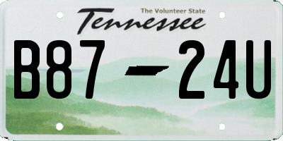TN license plate B8724U