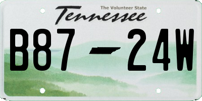 TN license plate B8724W