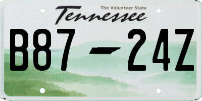 TN license plate B8724Z