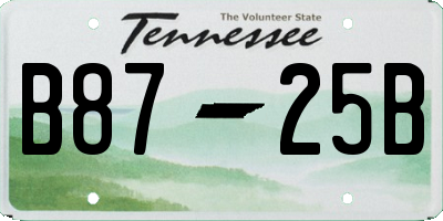 TN license plate B8725B