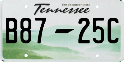 TN license plate B8725C