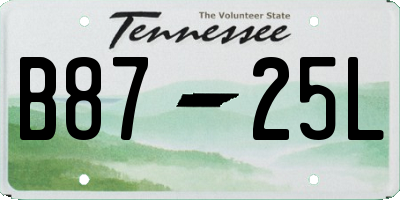 TN license plate B8725L