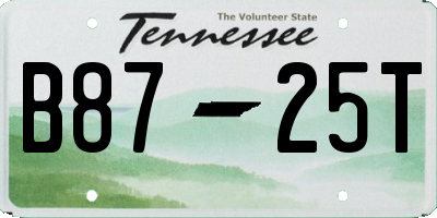 TN license plate B8725T