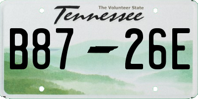 TN license plate B8726E