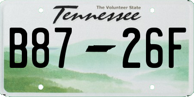 TN license plate B8726F