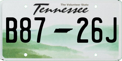 TN license plate B8726J