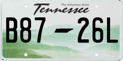 TN license plate B8726L