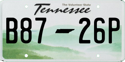 TN license plate B8726P