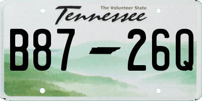 TN license plate B8726Q