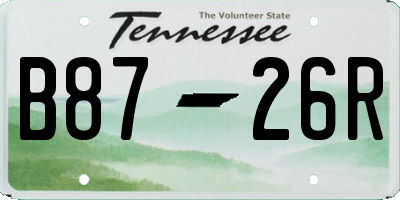 TN license plate B8726R