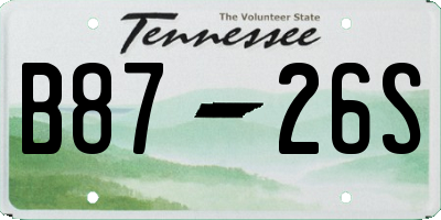 TN license plate B8726S