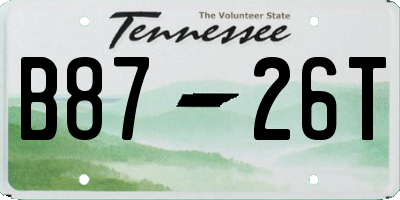 TN license plate B8726T