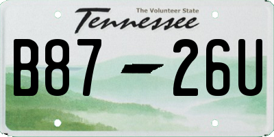 TN license plate B8726U