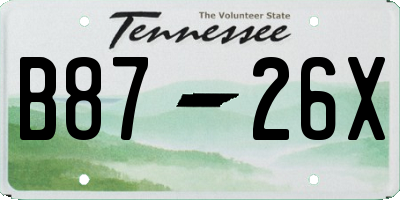 TN license plate B8726X