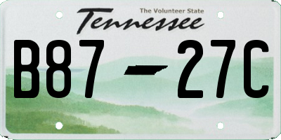 TN license plate B8727C