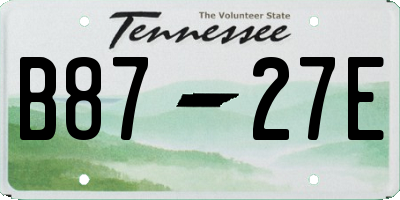 TN license plate B8727E