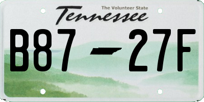 TN license plate B8727F