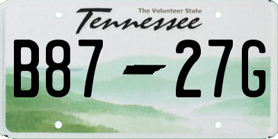 TN license plate B8727G