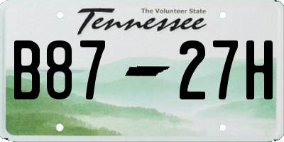 TN license plate B8727H