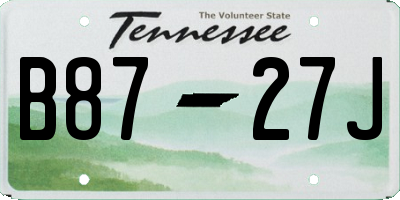 TN license plate B8727J