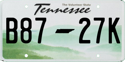 TN license plate B8727K