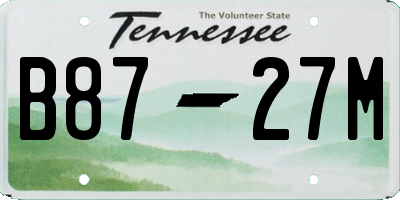 TN license plate B8727M