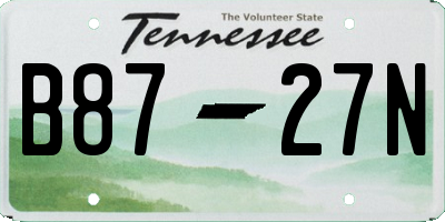TN license plate B8727N