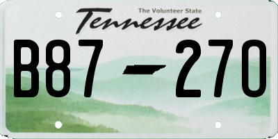TN license plate B8727O