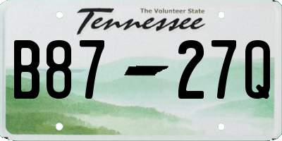 TN license plate B8727Q