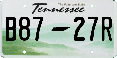 TN license plate B8727R