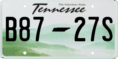 TN license plate B8727S